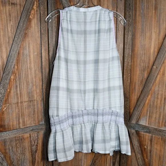 Free People Run With Me Cotton Plaid Mini Dress - Picture 6 of 8